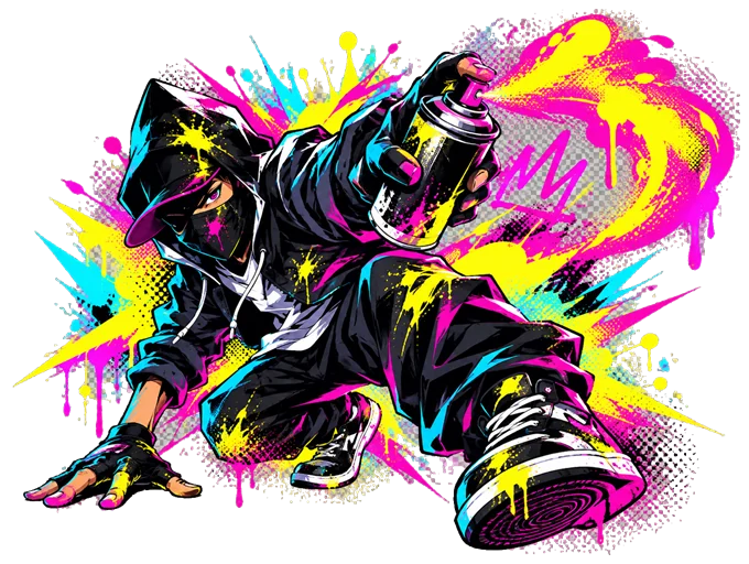 塗鴉藝術家職業插畫