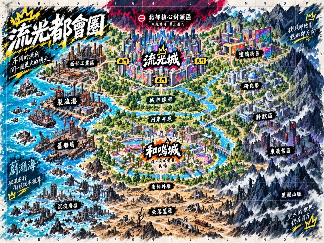 流光都會圈世界地圖